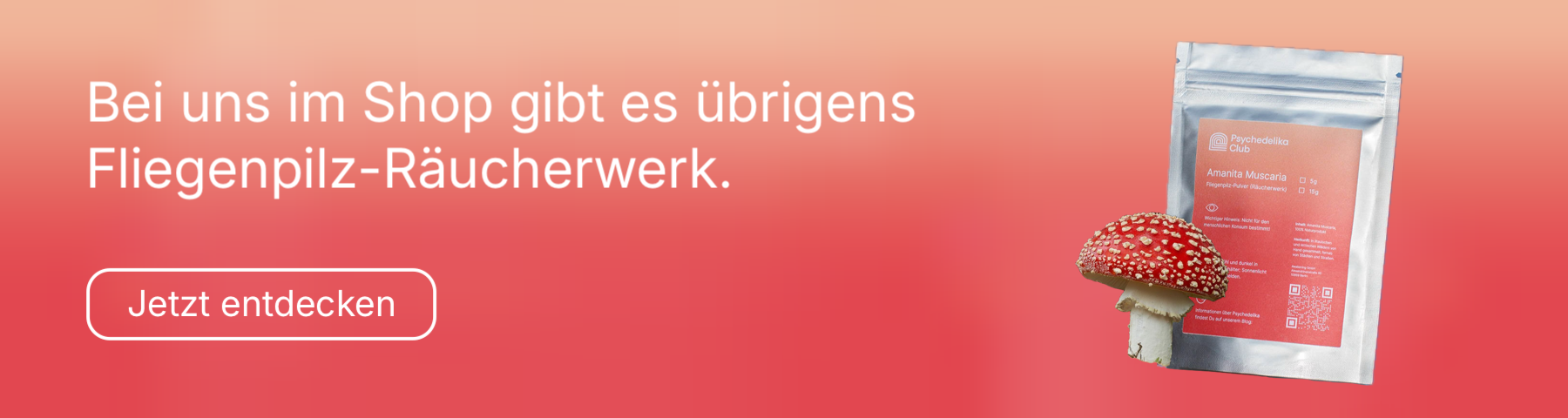 Ad für unser Fliegenpilz-Pulver zur Steigerung von luziden Träumen